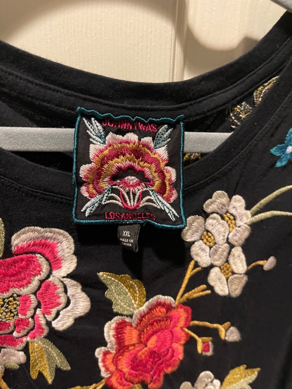 Johnny Was Black Sleeveless Maxi Dress with Multicolor Floral Embroidery - Picture 3 of 6